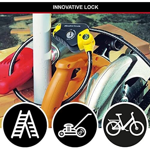 Master Lock MASTER LOCK Security Cable with Key Lock [Adjustable Locking Cable from 30 cm to 4,5 m] [Python] 8420EURD - Best Used to Secure Sport Equipment, Tools 1