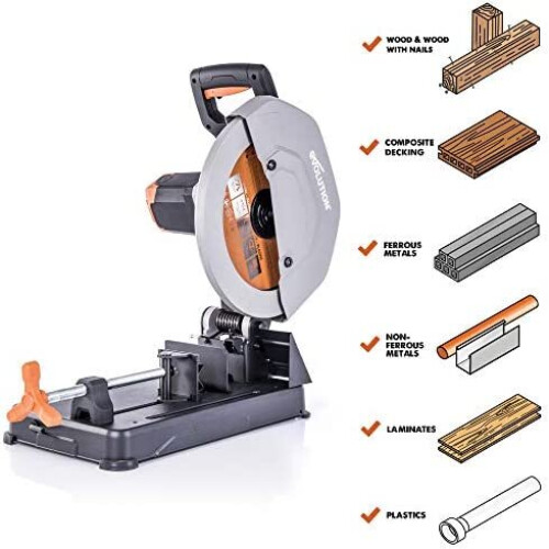 Evolution Power Tools R355CPS Multi-Material Chop Saw, 355 mm (230 V) 1