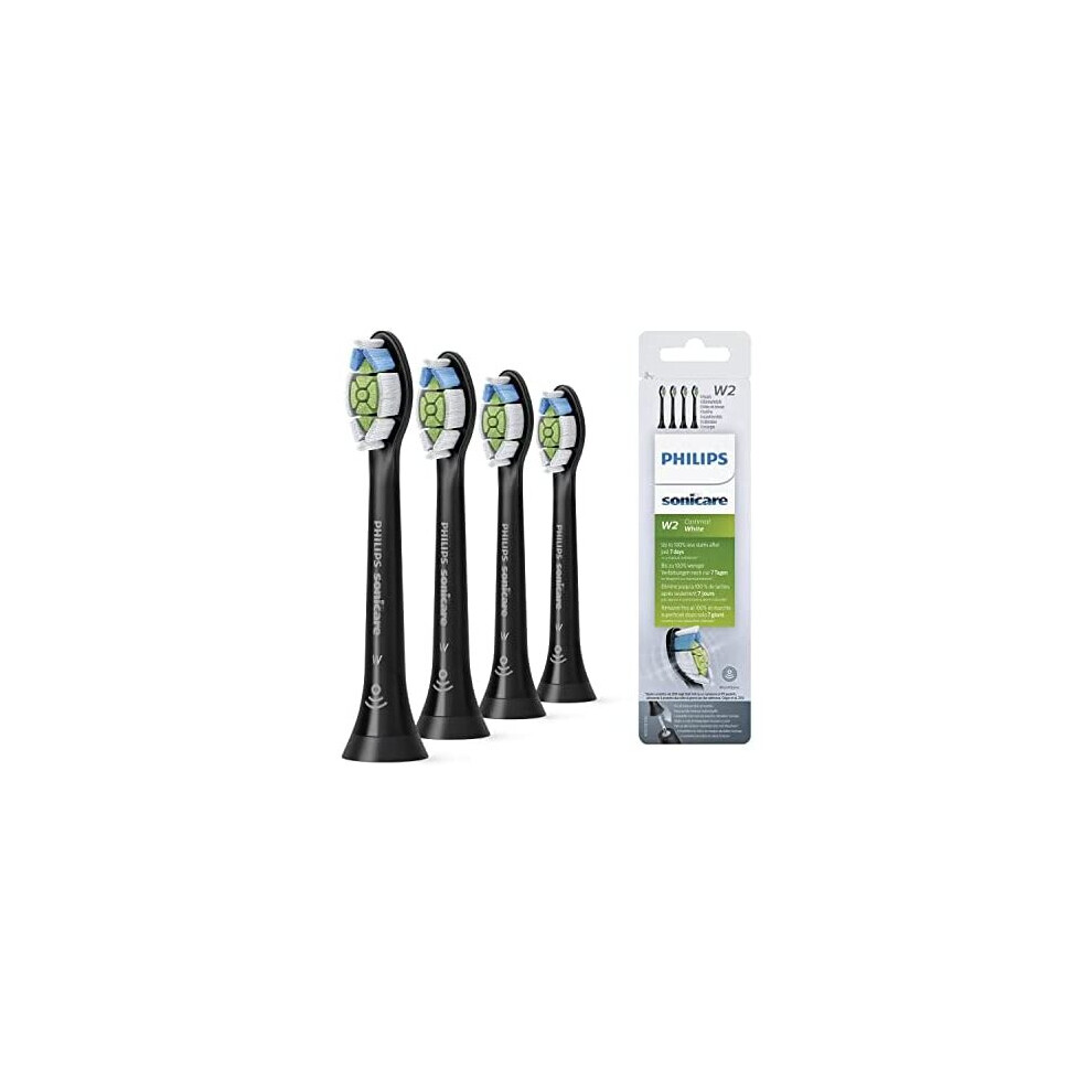 Tetes de brosses Philips Sonicare HX6064/11 - Optimal White W2 - Taille standard - Clipsables - Lot de 4 - Noir