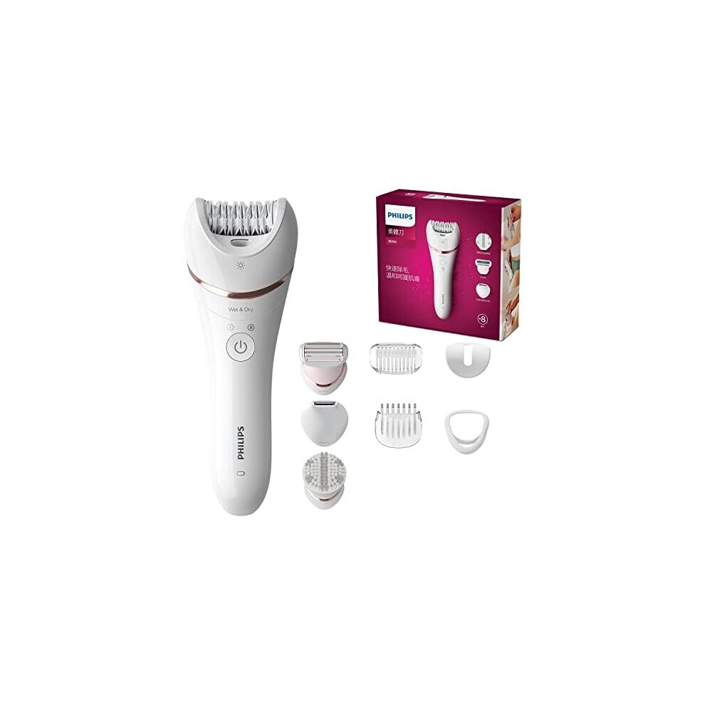 Philips Epilator Series 8000, Wet & Dry Hair Removal For Legs And Body, Powerful Epilation, 8 Accessories, Bre735/01