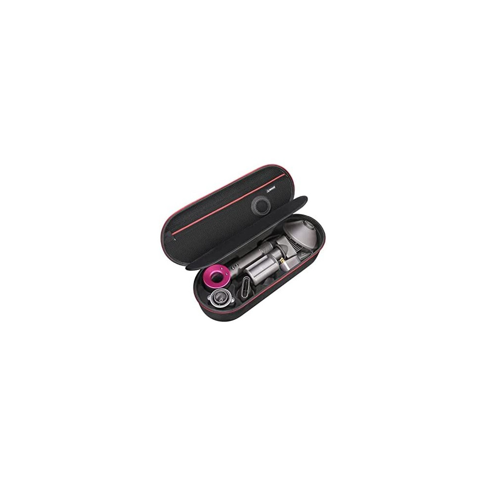 Rlsoco Fuchsia/Black Hard Case For Dyson Supersonic Hair Dryer Iron/-Fits Ful Hair Dryer Accessories By Rlsoco(Black)