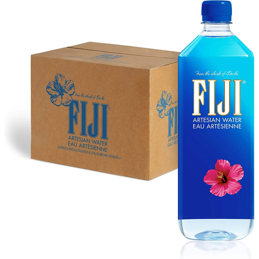 Fiji Natural Artesian Water Bottles, 12 x 1L, Pack of 2, 24 Bottles