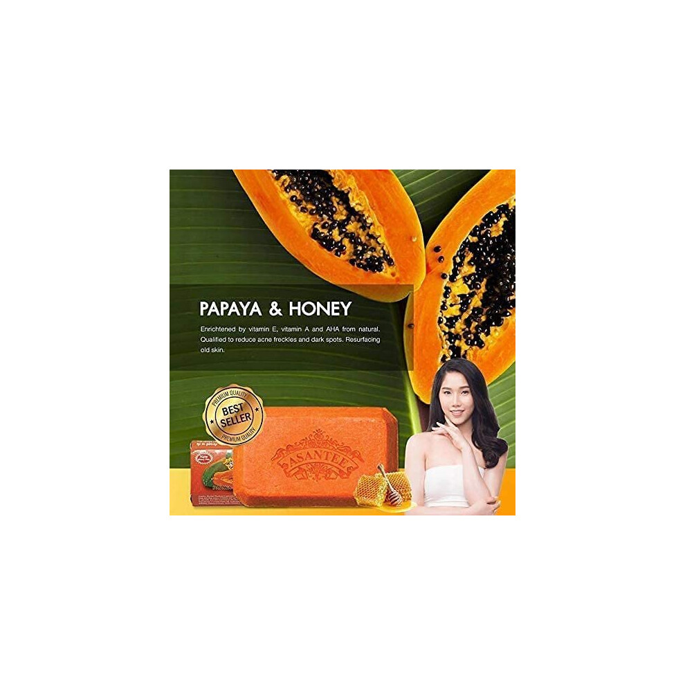 Asantee Thai Papaya Herbal Skin Whitening Soap 125G (Pack Of 6)…