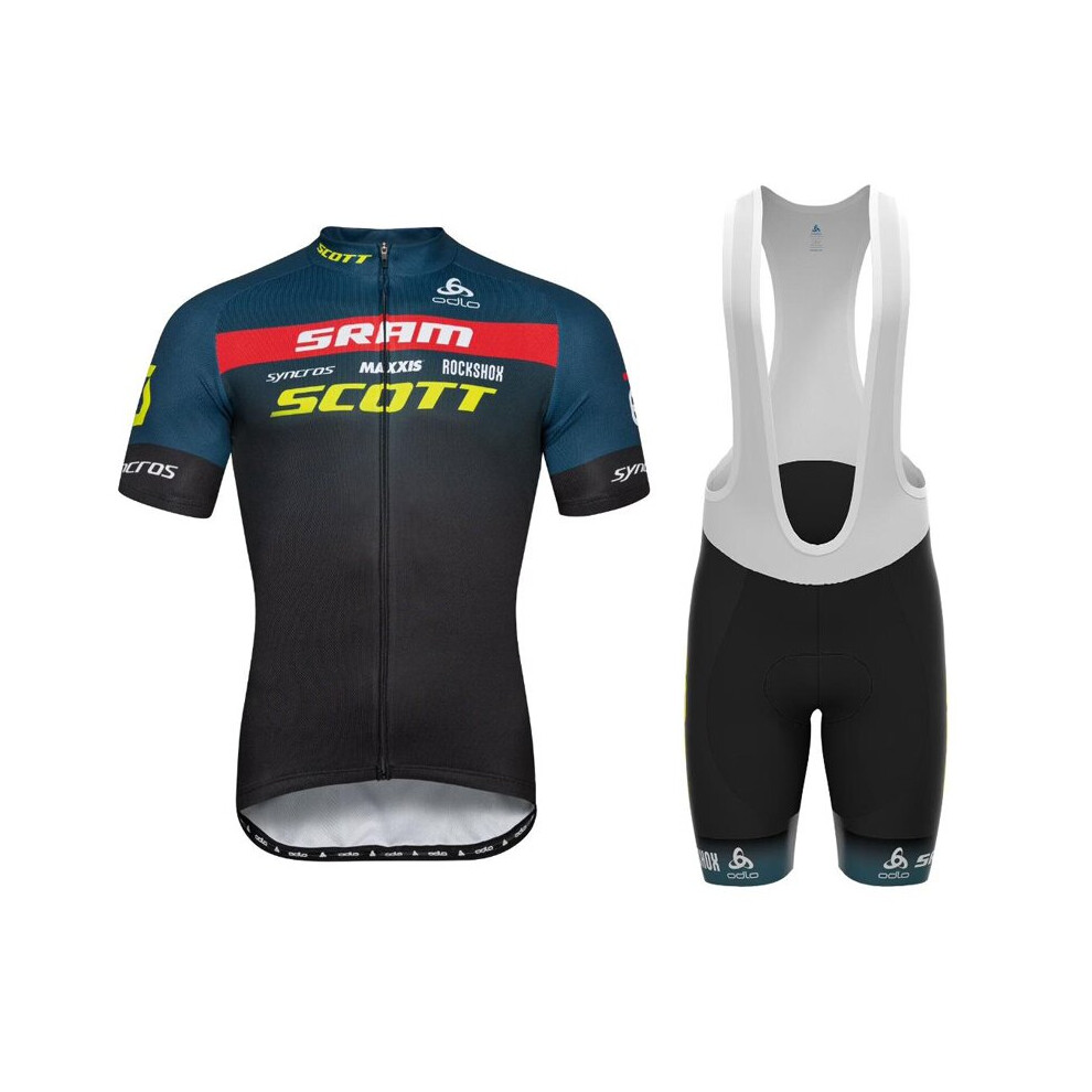 (Scott Sram-L) Men's Pro Cycling Jersey And Bib Shorts Set 