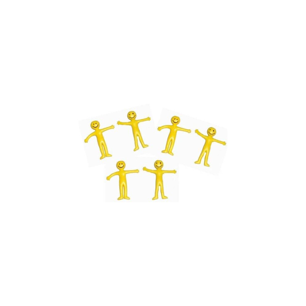 B&S Trendz Pack Of 12 X Stretchy Smiley Men / Man Party Bag Filler Yellow