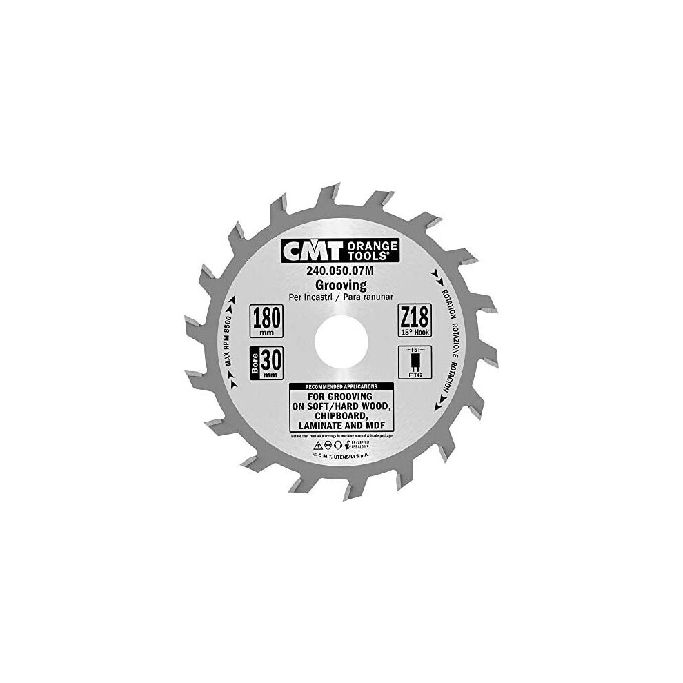 Cmt Orange Tools 240.050.07Â M 5Â X 30Â Teethâ ÂÂ For Straight Grooving Cutter Circular Saw Blade 180Â X 18 8019296032727