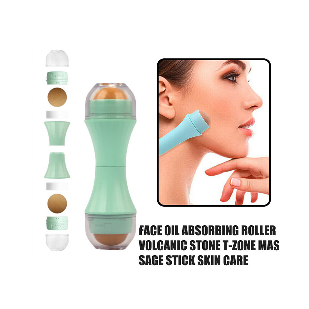 (Black) Face Oil Absorbing Roller Volcanic Stone Blemish Remover Face T-zone Oil Removing Rolling Stick Ball