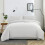 (White, Double) Plain Dyed Duvet Cover Single Double King Bed Set 2