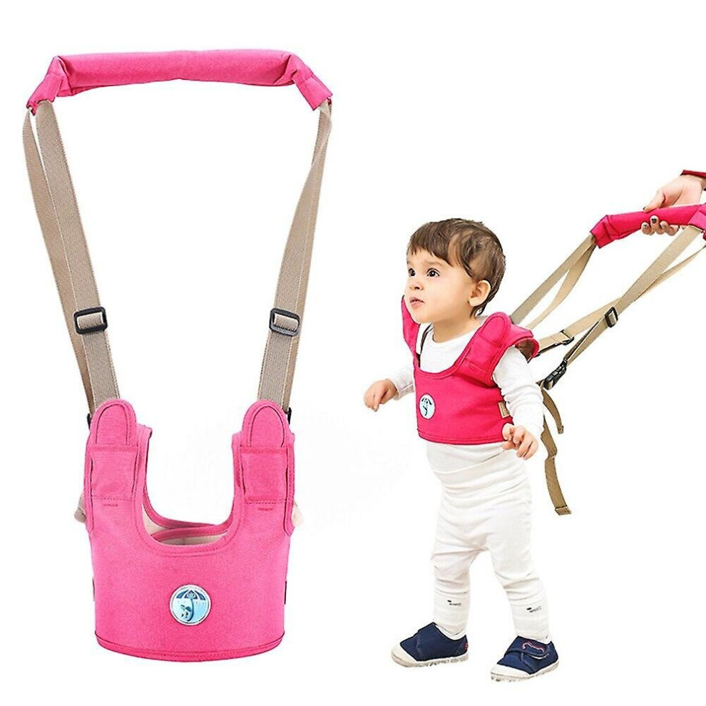 (Pink) Baby Walking Harness Toddler Walking Assistant Trainer Hand Held Baby Walker Pink