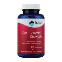 Trace Minerals Æ, Zinc + Vitamine C à Croquer, Framboise, 60 Galets à Croquer