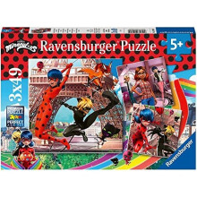 Ravensburger Miraculous: Tales of Ladybug & Cat Noir 3 X 49 Piece Jigsaw Puzzles For Kids Apays 5 Years Up