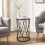 Costway Hexagonal Side Table w/ Tempered Glass Top & Metal Frame 8