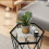 Costway Hexagonal Side Table w/ Tempered Glass Top & Metal Frame 2