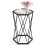 Costway Hexagonal Side Table w/ Tempered Glass Top & Metal Frame 1