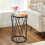 Costway Hexagonal Side Table w/ Tempered Glass Top & Metal Frame 6