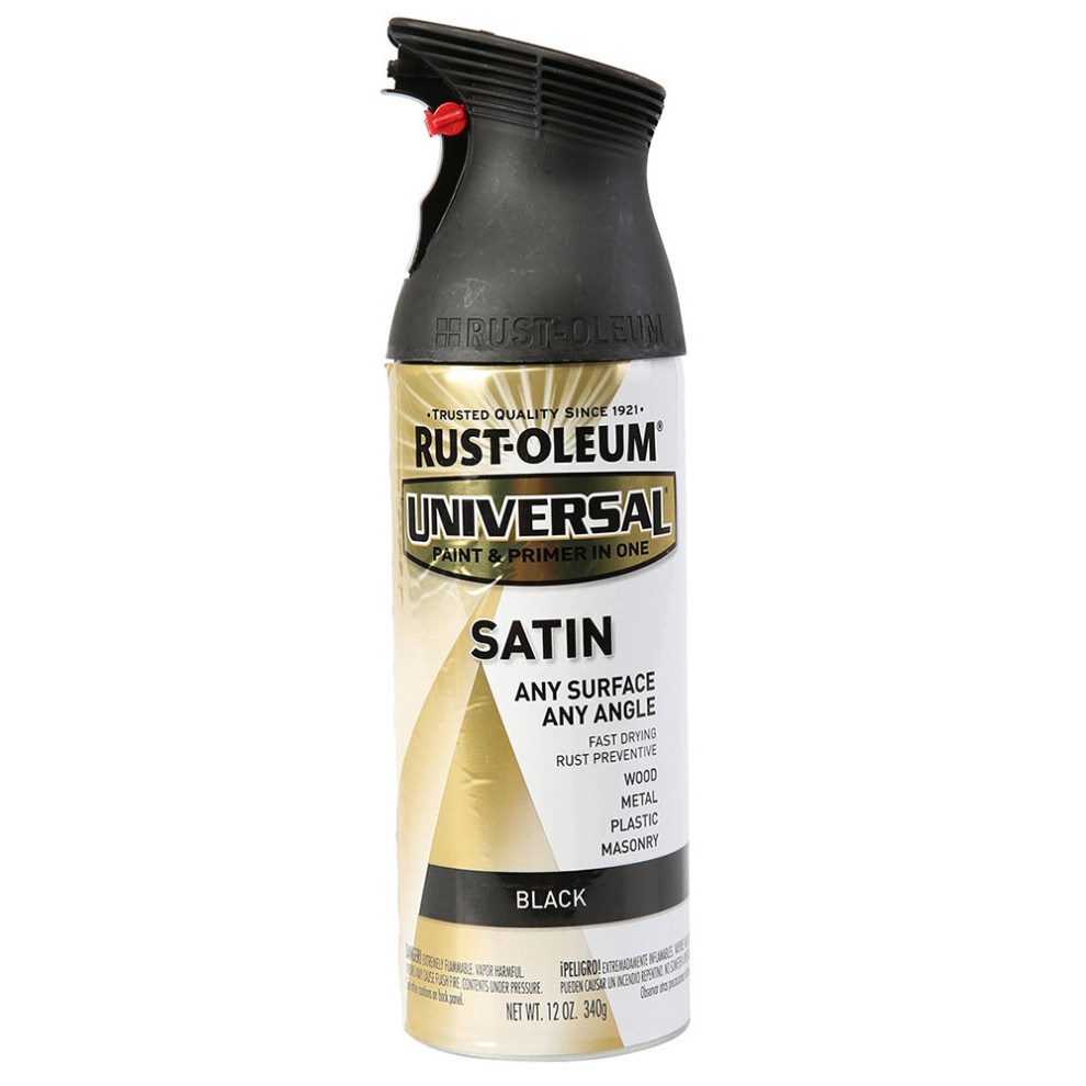 Rustoleum Multi Purpose Satin Spray Paint (354.8 ml, Black)