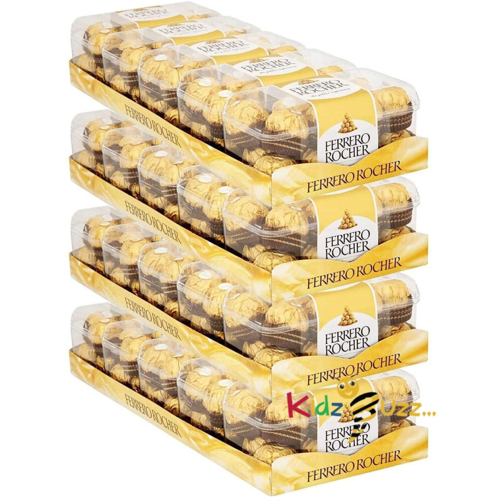 (Pack of 10) Ferrero Rocher 16 Piece Hazelnut Chocolate Clear Boxes Gift Box