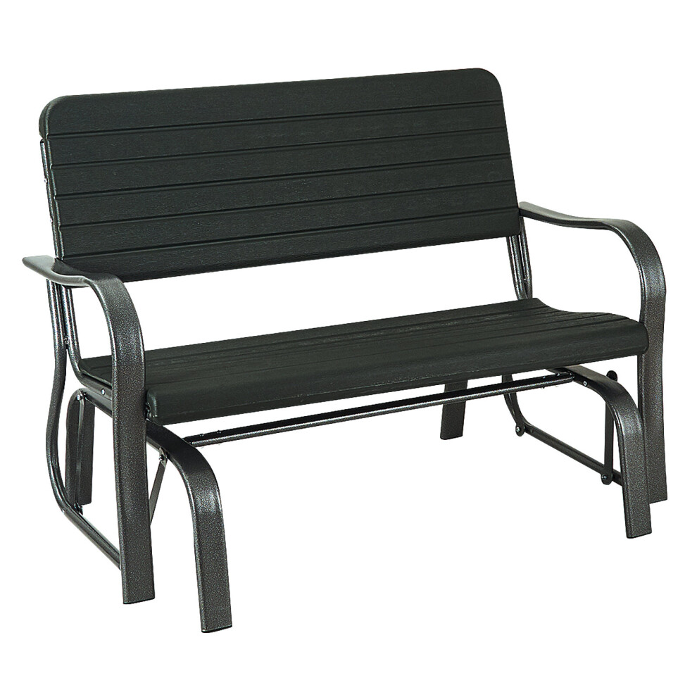 Outdoor 2-person Glider Bench Rocking Bench w/ Backrest & Armrests
