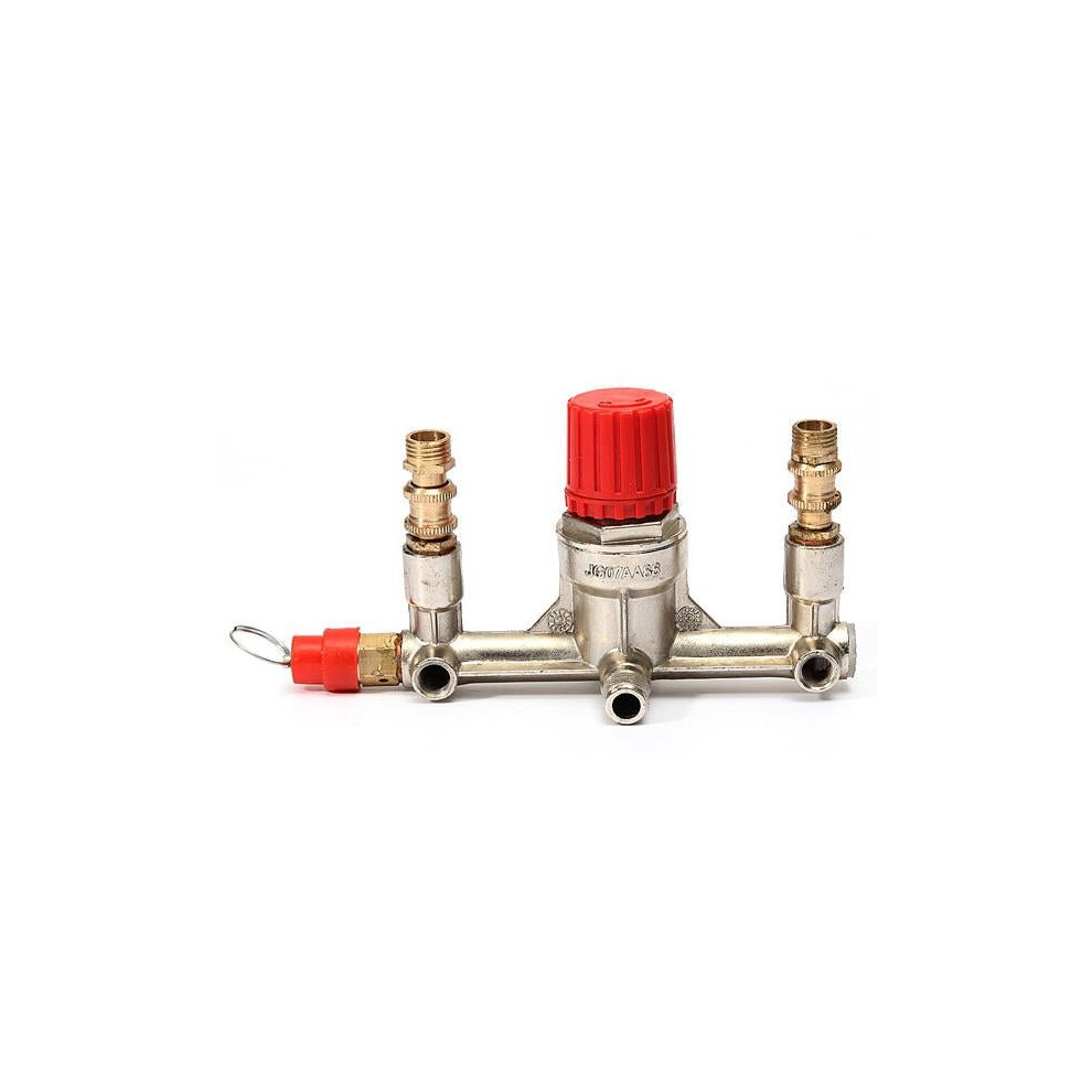 Air Compressor Double Outlet Tube Pressure Regulator Valve Fitting
