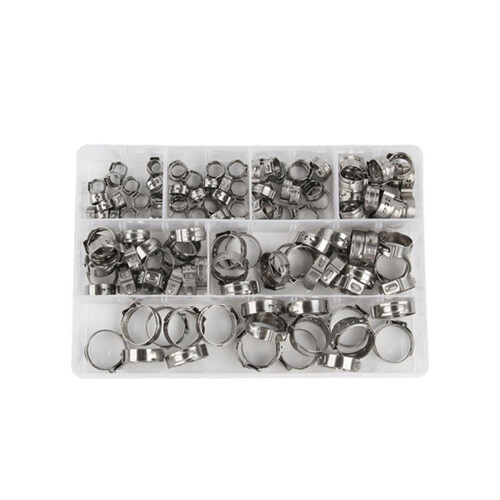 GreenZech 140Pcs/Set Hose Clamp Stainless Steel Fuel Pipe Tube Clips Crimping Tool 5.8-21mm