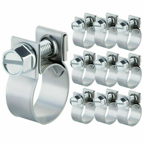GreenZech 10Pcs Mini Clamp 7-9mm Fuel Pipe Hose Clamp Air Hose Clamp Auto Parts