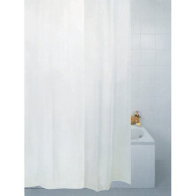 Blue Canyon Plain White Shower Curtain 180x220 cm, 100% Polyester, Weighted Hem, Reinforced Eyelets with Hooks, Machine Washable | EAN 9786040307064