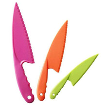 Plastic Kids Knife Set, 3pcs Kids Safe Knives for Cooking and Cutting Fruit, Bread, Cake