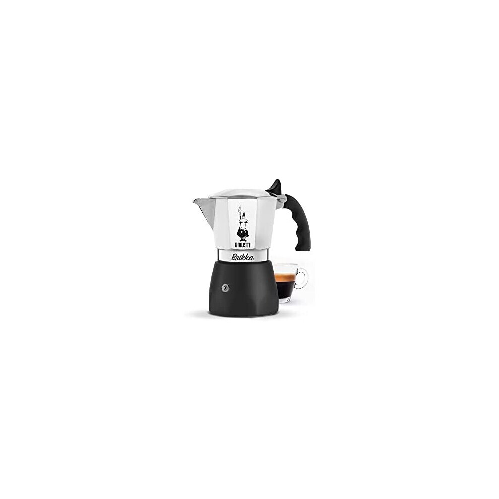 Bialetti New Brikka Aluminium Coffee Maker with Double Cream, 2 Cups