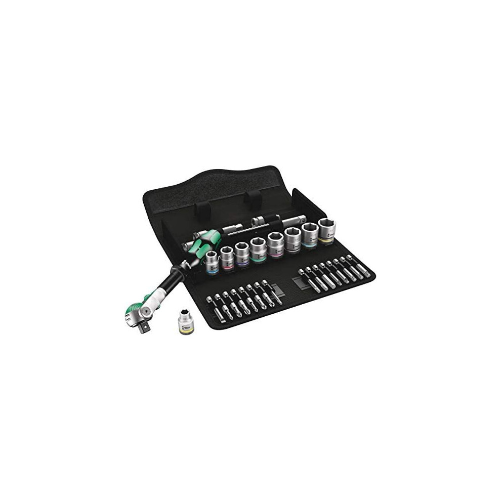 Wera 8100 SB 9 Zyklop Speed Multi-function Ratchet, Socket & Bit Set, 3/8" Drive, Imperial, 29pc, 05004049001