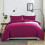 (Pink, Super King) Plain Dyed Duvet Cover Single Double King Bed Set 1