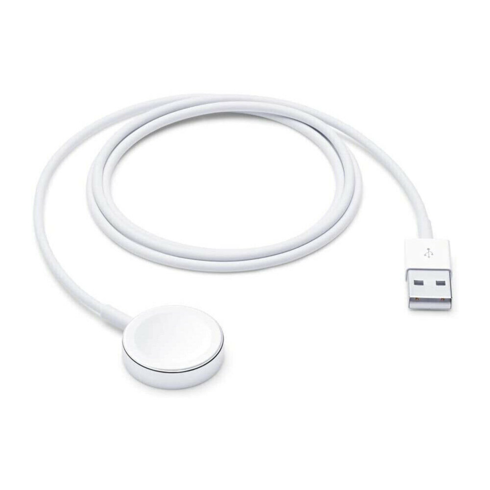 Genuine Apple Watch Magnetic Charger USB-A In White 1M Cable Model No. A2256