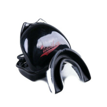 (Black White) Sports Mouth Guard Adult Mouthpiece Braces Shock Absorption Teeth Protector For Men
