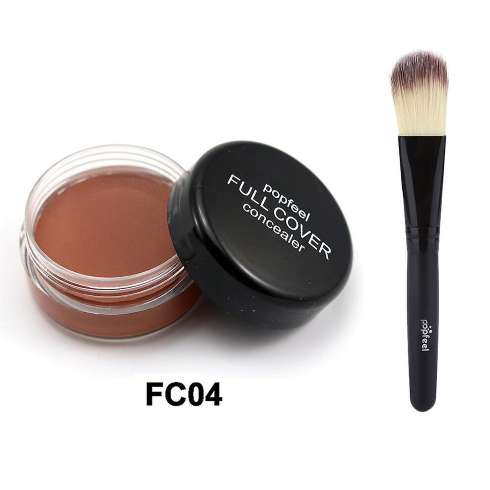 (FC04) Facial Concealer Full Coverage Makeup Foundation Cream Cosmetics With Makeup Brush-image-OPC-P9N8ZRH-NEW