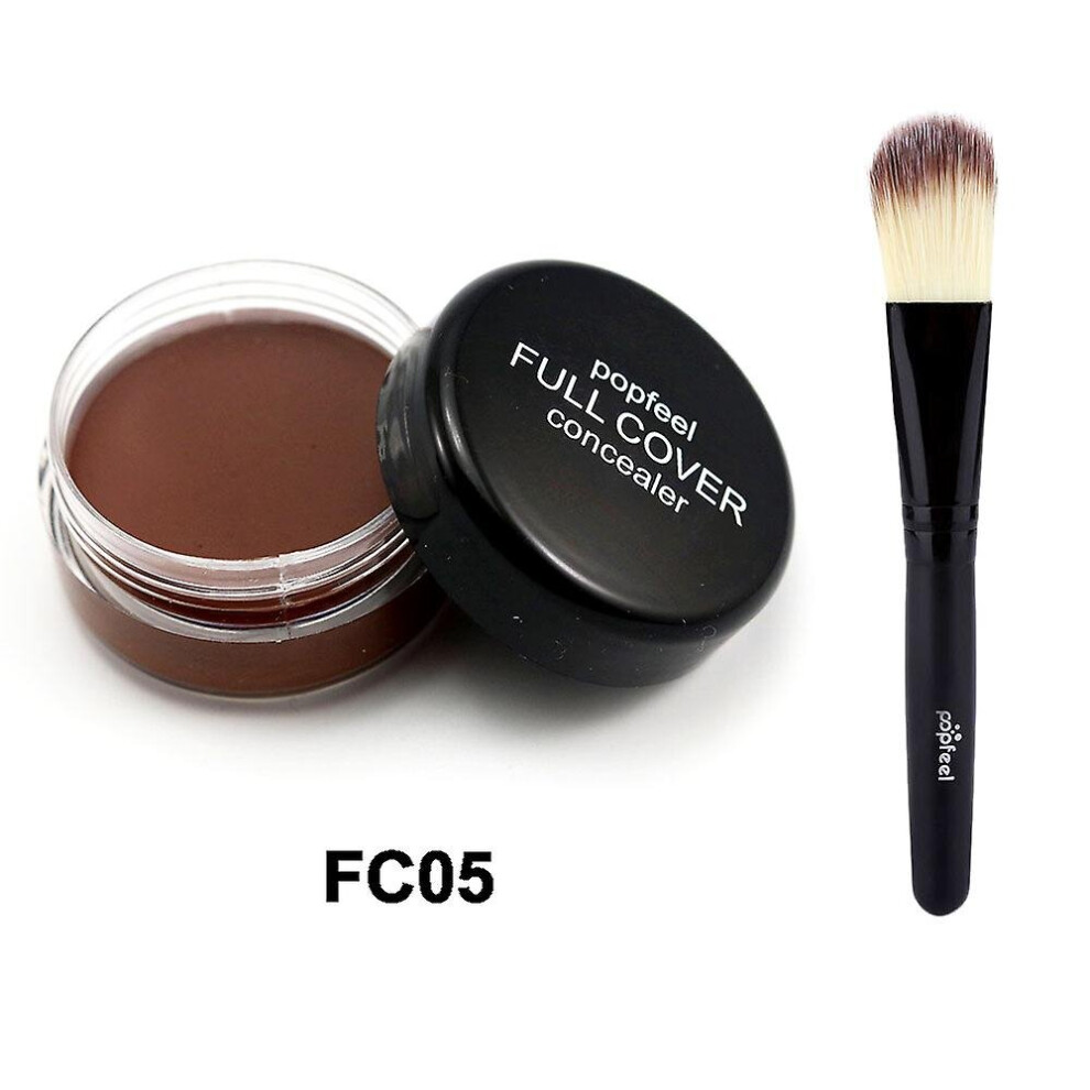 Cream (Fc05) Facial Concealer Full Coverage Makeup Foundation Cosmetics With Makeup Brush