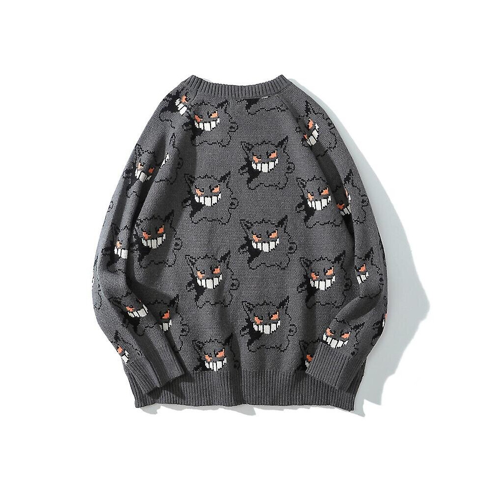 (XL) O-neck Oversize Men Little Demon Hip Hop Sweater Spandex Pullover-image-OPC-P9N8ZTP-NEW