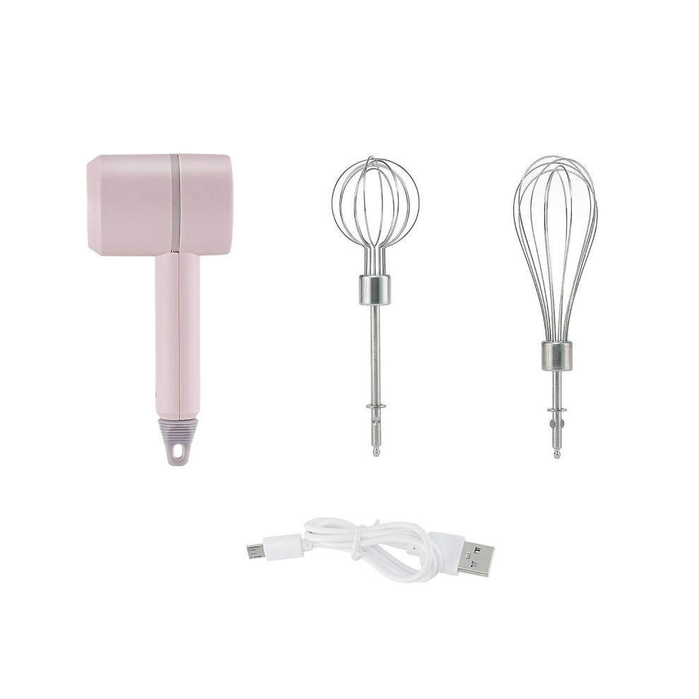 (Pink) Electric Hand Mixer Wireless Egg Whisk Foamer Lightweight Kitchen Handheld Usb Blender-image-OPC-P9N8ZWK-NEW