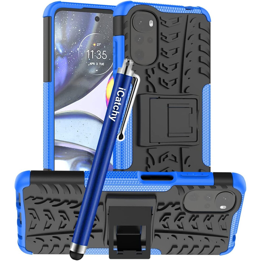 (Blue) For Motorola Moto G22 Rugged Shockproof Cover