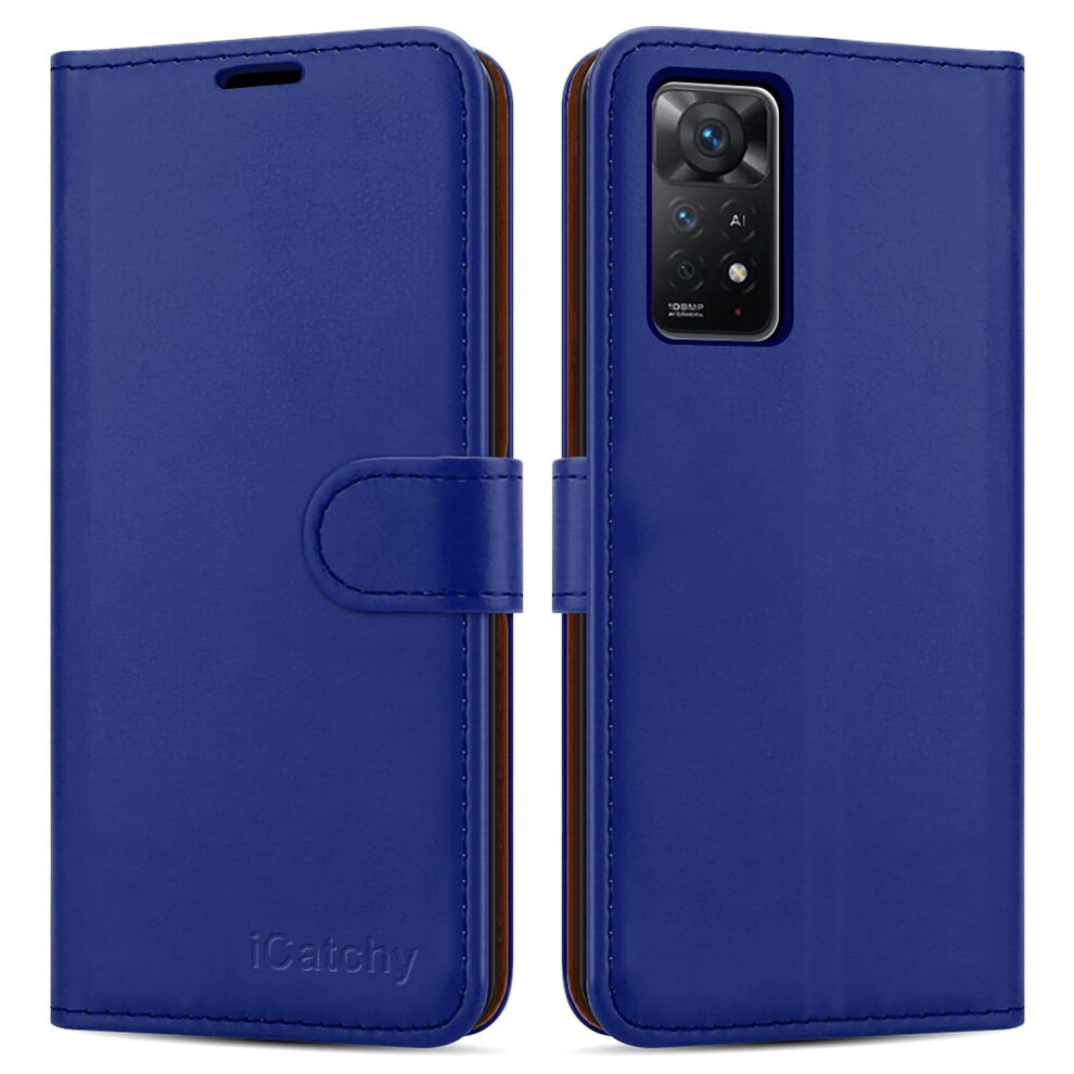 Icatchy (Blue) For Redmi Note 11 Pro 5G Phone Wallet Leather Case Blue