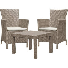 Balcony Lounge Set 2x Chairs 1x Table Rosario Cappuccino Keter