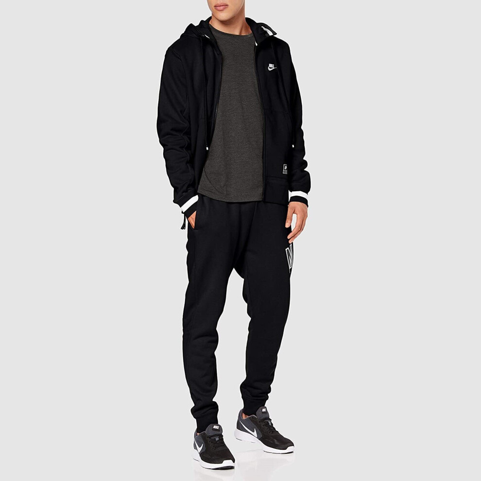 (AR1815 Nike Zip Up Mens Tracksuit Black M) Nike Air Men Tracksuit Set Full Zip Black