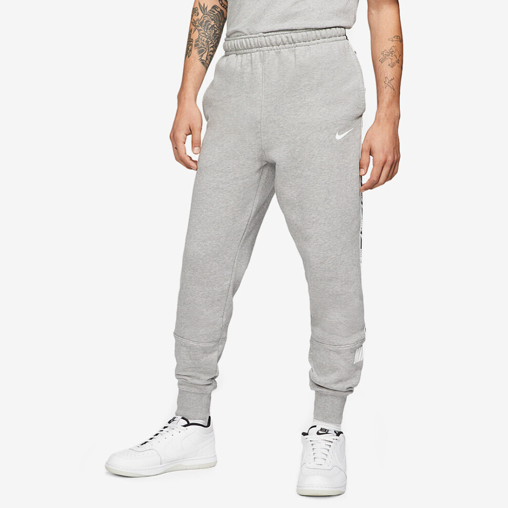 (Grey, L) Nike Mens Repeat Tape Activewear Sports Joggers