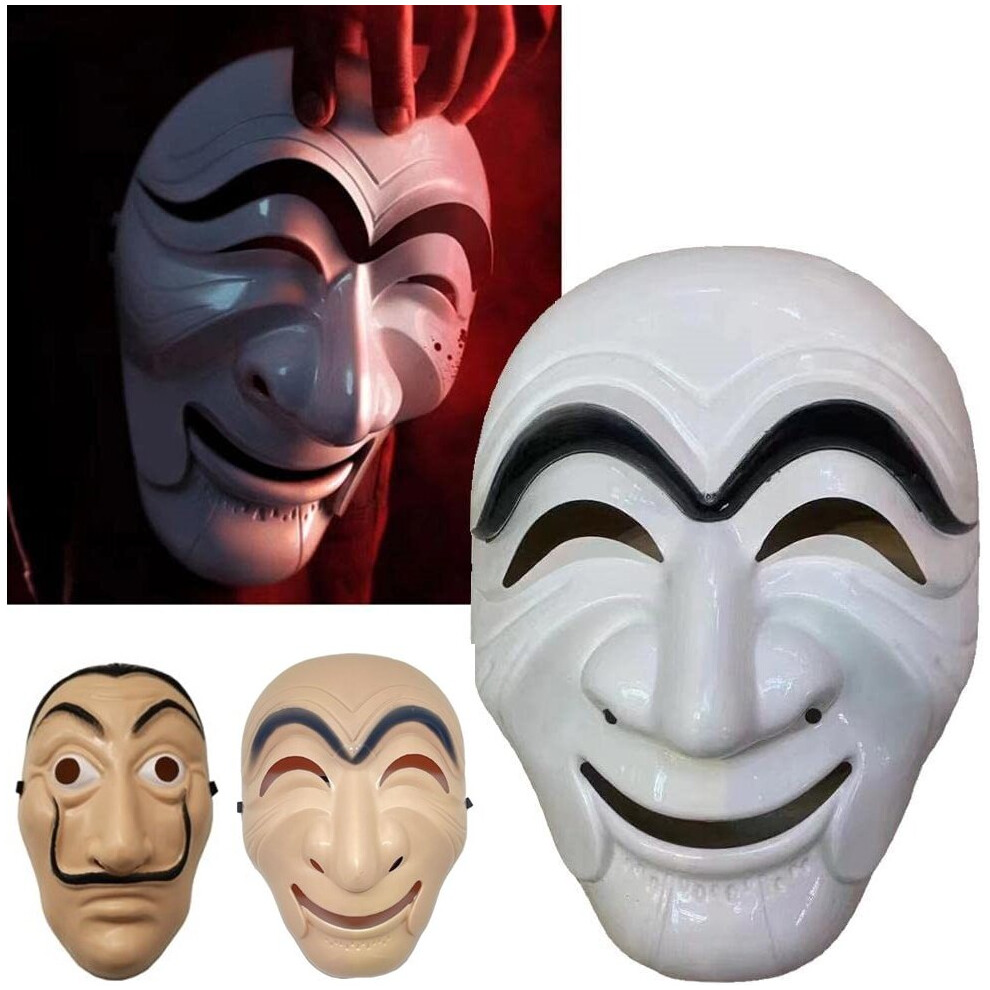 3PCS 2022 Money Heist Mask Halloween Cosplay Costumes Figure Salvador Dali Full Face Cover Drama Face Mask Kids Adults Masquerade Party Props