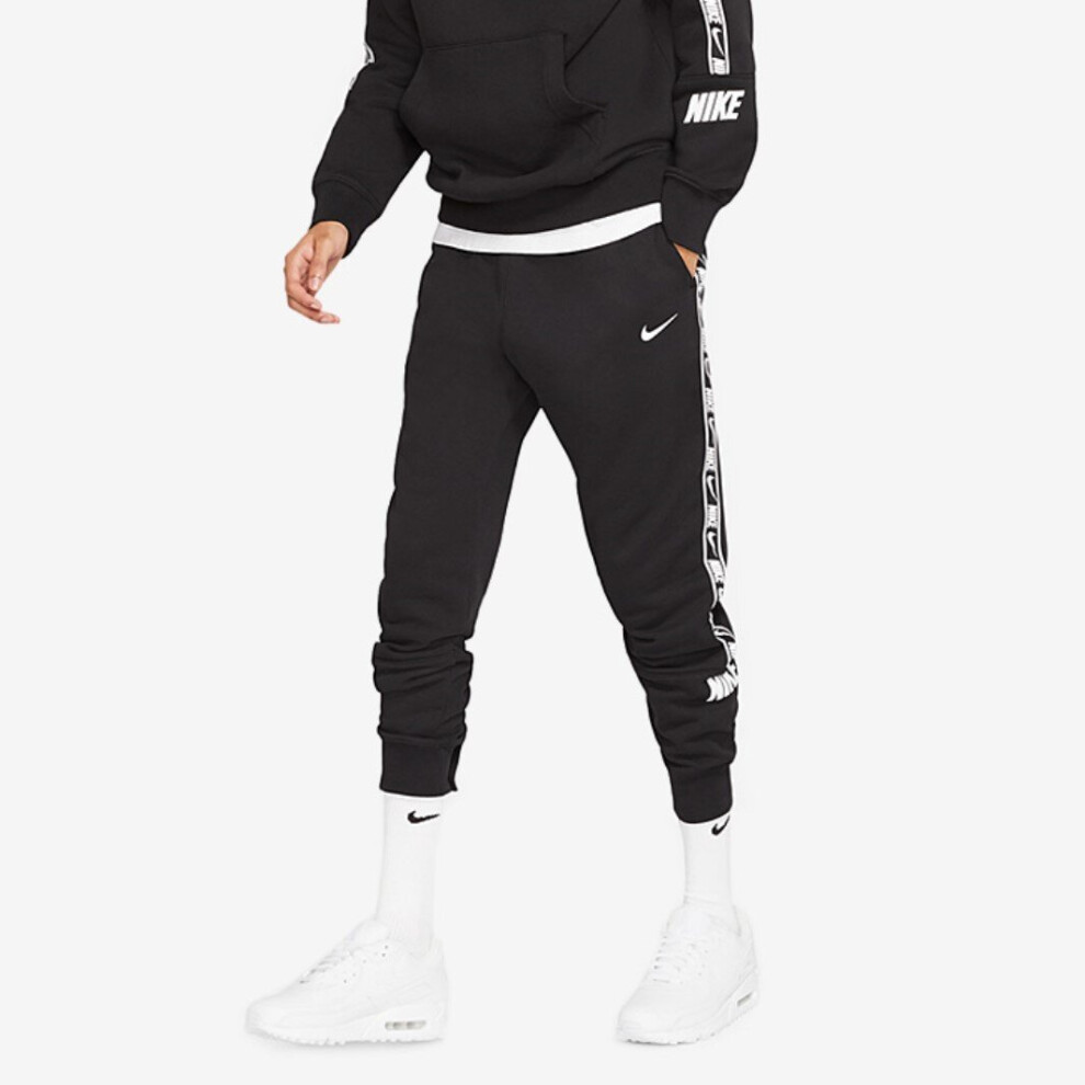 (Black, XL) Nike Mens Repeat Tape Activewear Sports Joggers