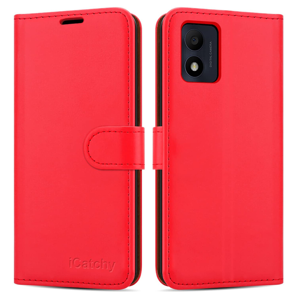 (Red) For Alcatel 1B 2022 Phone Wallet Book Leather Case Red 5056298012893