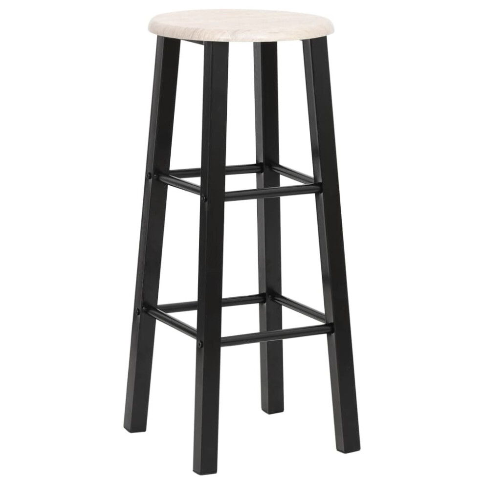 vidaXL 2x Bar Stools Black MDF Bar Seats Stools Bar Furniture Counter Stools