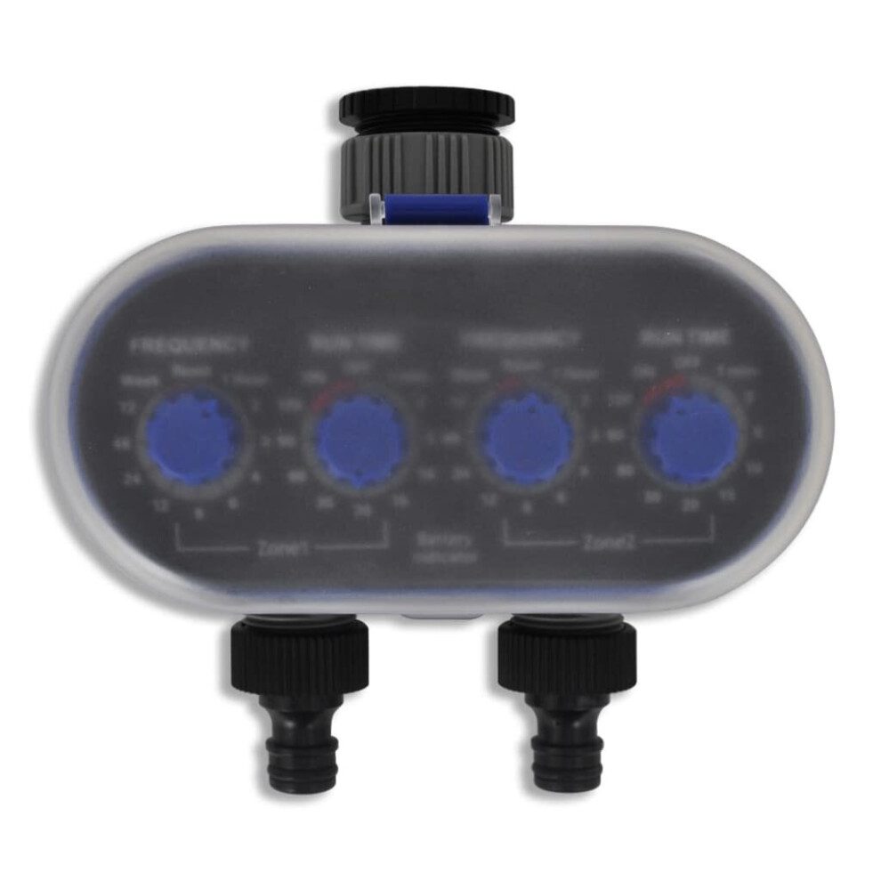 Vidaxl Electronic Water Timer Irrigation Timer Garden Watering System Double Outlet