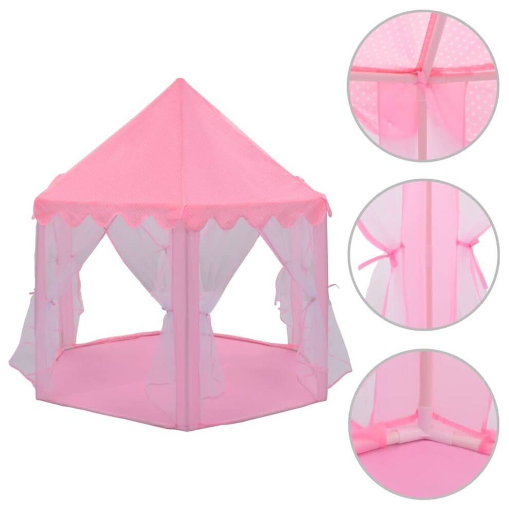 vidaXL Princess Play Tent Pink Castle Game House Indoor Outdoor Kids Fun Toys