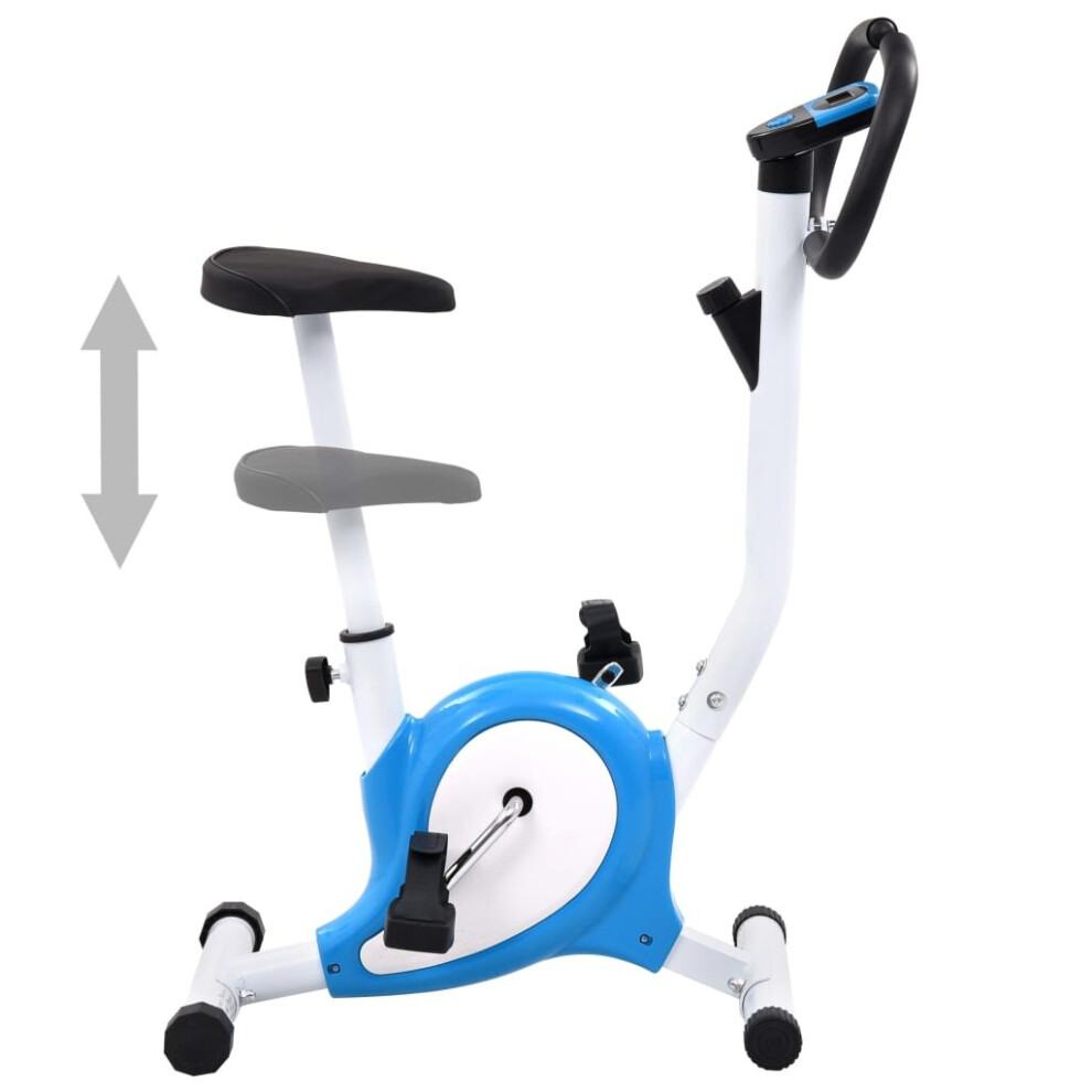 Vidaxl Exercise Bike With Belt Resistance Blue Hometrainer Gym Cardio Bicycle Blue,White