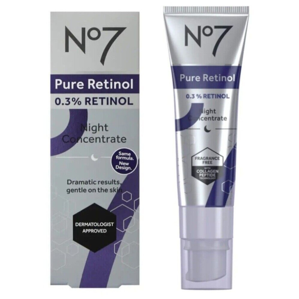 No7 Pure Retinol 0.3% Retinol Night Concentrate 30ml RRP Â£35.00