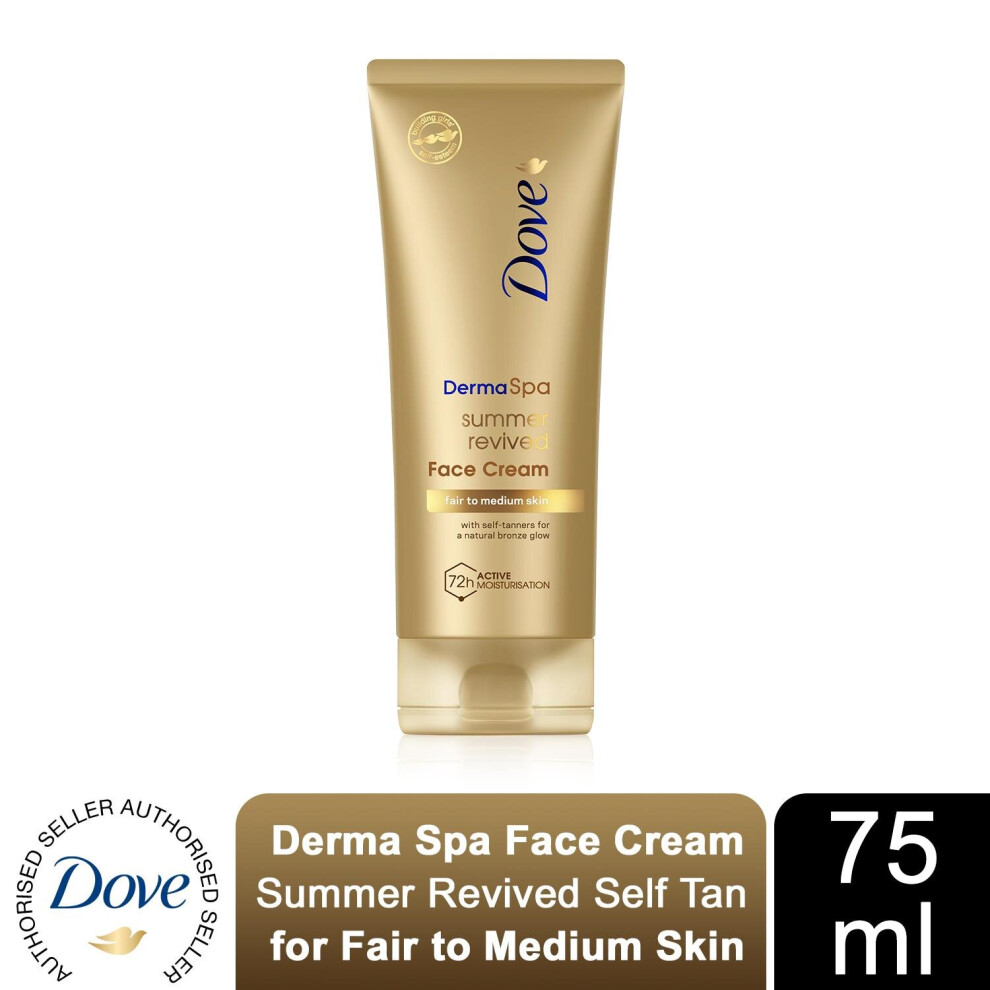 Dove Derma Spa Face Cream Summer Self Tan for Fair to Medium Skin 75ml